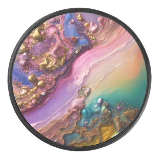 Abstracte Dreamscape Hockey Pucks (Voorkant)
