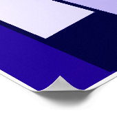 Abstracte drie blauwe multi-form kunst poster (Hoek)