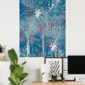 Abstracte drie bomen poster (Thuiskantoor)