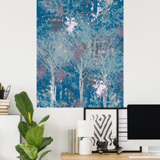 Abstracte drie bomen poster (Thuiskantoor)