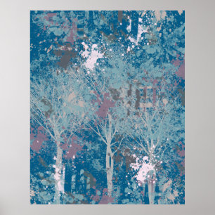 Abstracte drie bomen poster