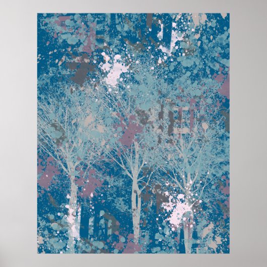 Abstracte drie bomen poster (Voorkant)