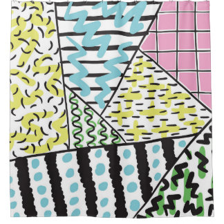 Abstracte drie: handgetekende achtergrondkunst. douchegordijn