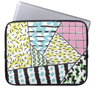 Abstracte drie: handgetekende achtergrondkunst. laptop sleeve
