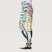 Abstracte drie: handgetekende achtergrondkunst. leggings (Links)