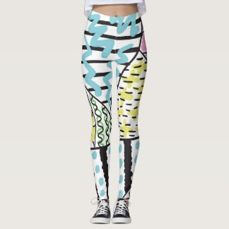 Abstracte drie: handgetekende achtergrondkunst. leggings