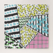 Abstracte drie: handgetekende achtergrondkunst. legpuzzel (Horizontaal)