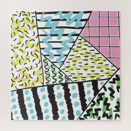 Abstracte drie: handgetekende achtergrondkunst. legpuzzel (Verticaal)