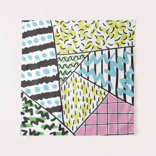 Abstracte drie: handgetekende achtergrondkunst. wandkleed (Voorkant (horizontaal))