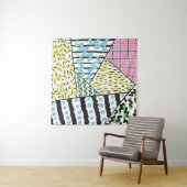 Abstracte drie: handgetekende achtergrondkunst. wandkleed (In situ)