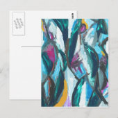 Abstracte drie races (abstract expressionisme) briefkaart (Voorkant / Achterkant)