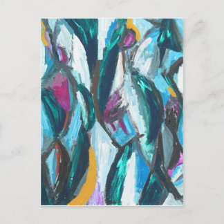 Abstracte drie races (abstract expressionisme) briefkaart
