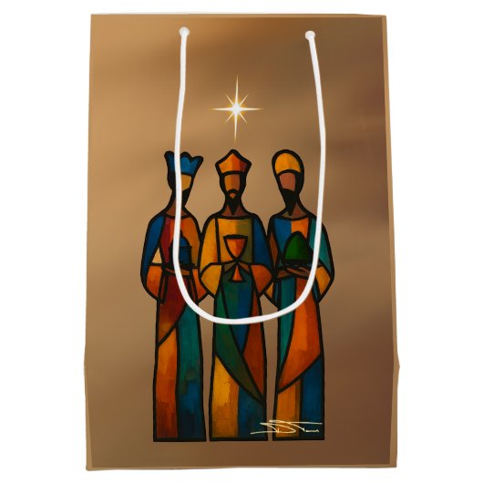 Abstracte Drie Wijzen Medium Cadeauzakje (Achterkant)