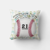 Abstracte Driehoek Baseball Jongens Geboorte Recor Kussen (Voorkant)