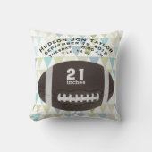 Abstracte driehoek Footballs jongens geboortecord Kussen (Voorkant)