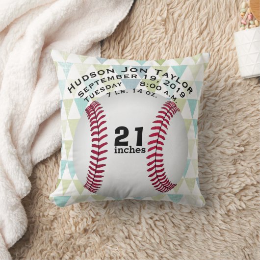 Abstracte driehoek geboortecord voor honkbaljongen kussen (Deken)
