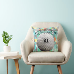 Abstracte Driehoek Golfbal Jongens Geboorte Record Kussen