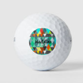 Abstracte driehoek Monogram op maat van Golfbal Golfballen (Voorkant)