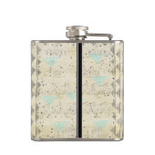 Abstracte driehoek zwart en tan hipster patroon heupfles (Achterkant)