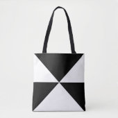 Abstracte driehoek zwart-wit Canvas tas (Voorkant)