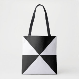 Abstracte driehoek zwart-wit Canvas tas