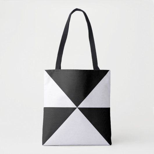 Abstracte driehoek zwart-wit Canvas tas (Voorkant)
