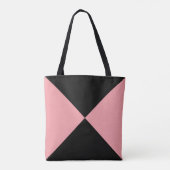 Abstracte driehoek zwarte en koraalroze Canvas tas (Achterkant)