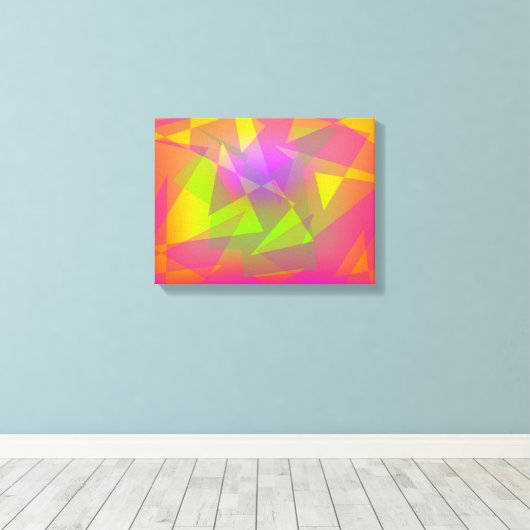 Abstracte driehoeken en rechthoeken canvas afdruk (Insitu (Houten vloer))