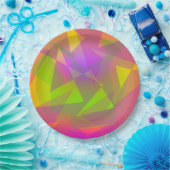 Abstracte driehoeken en rechthoeken papieren bordje (Feest)