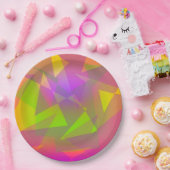 Abstracte driehoeken en rechthoeken papieren bordje (Feest)