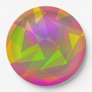 Abstracte driehoeken en rechthoeken papieren bordje