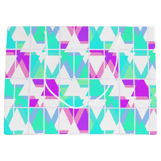 Abstracte driehoeken geometrisch modern patroon groot cadeauzakje (Voorkant)