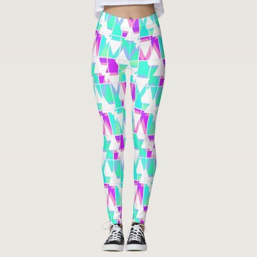 Abstracte driehoeken geometrisch modern patroon leggings (Voorkant)