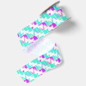 Abstracte driehoeken geometrisch modern patroon satijnen lint (Achterkant)