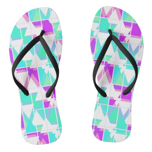 Abstracte driehoeken geometrisch modern patroon teenslippers (Voetbed)