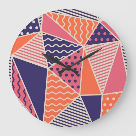 Abstracte driehoeken: geometrische achtergrond grote klok (Voorkant)