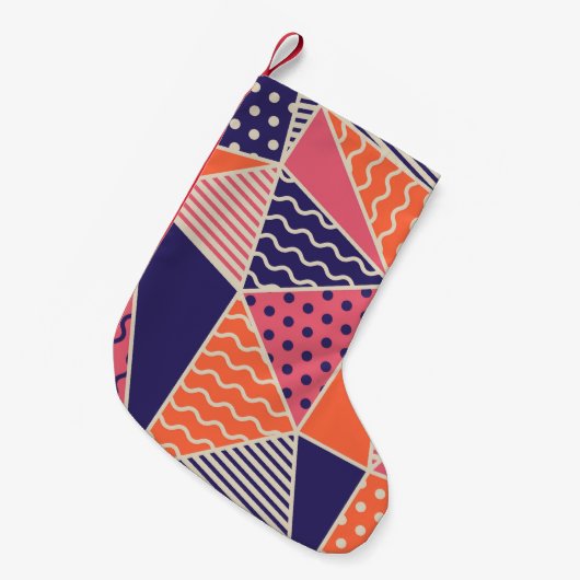 Abstracte driehoeken:  geometrische achtergrond kleine kerstsok (Voorkant (Hangend))
