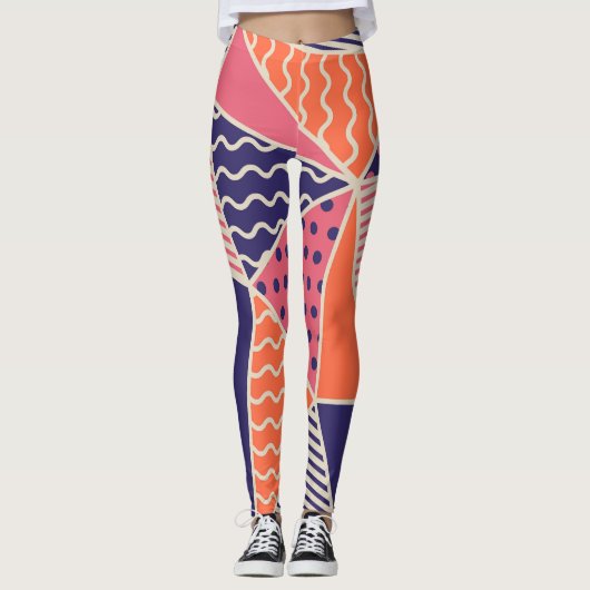 Abstracte driehoeken:  geometrische achtergrond leggings (Voorkant)