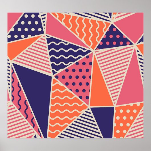 Abstracte driehoeken: geometrische achtergrond poster (Voorkant)
