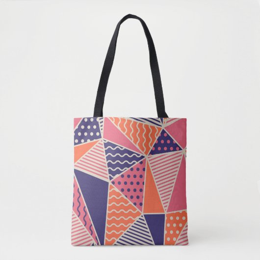 Abstracte driehoeken: geometrische achtergrond tote bag (Voorkant)