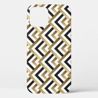 Abstracte driehoeken: Goud Zwart Naadloos Case-Mate iPhone Case