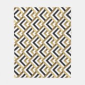 Abstracte driehoeken: Goud Zwart Naadloos Fleece Deken (Voorkant)