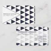 Abstracte driehoeken grijs blauw vormen ontwerp visitekaartje (Voorkant / Achterkant)