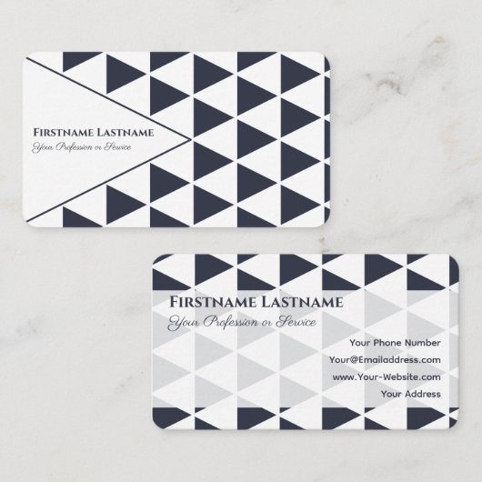 Abstracte driehoeken grijs blauw vormen ontwerp visitekaartje (Voorkant / Achterkant)