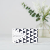 Abstracte driehoeken grijs blauw vormen ontwerp visitekaartje (Staand voorkant)