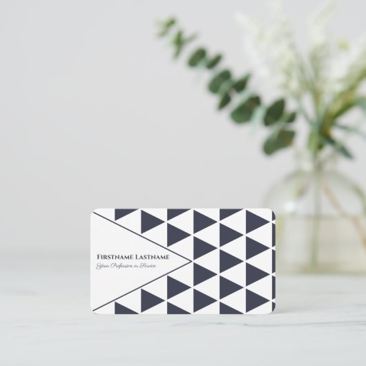 Abstracte driehoeken grijs blauw vormen ontwerp visitekaartje (Staand voorkant)