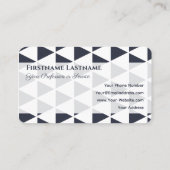 Abstracte driehoeken grijs blauw vormen ontwerp visitekaartje (Achterkant)