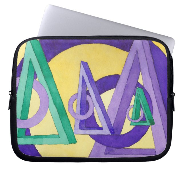 Abstracte driehoeken laptop sleeve (Voorkant)