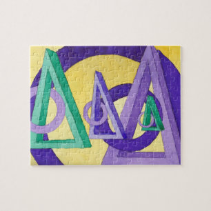 Abstracte driehoeken legpuzzel
