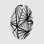 Abstracte driehoeken Lino Print Acryl Ornament (voorkant)